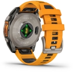 Garmin 010-02904-19 fēnix 8 47 mm AMOLED 全方位戶外進階GPS智慧腕錶 (鈦錶圈/火花橙矽膠錶帶)